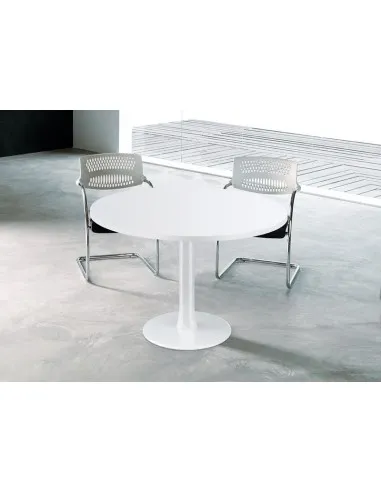 Table de réunion ronde Idea avec pied central – Quadrifoglio.