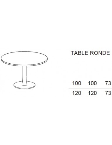 TABLE PLATEAU MÉLAMINÉ - PIED CENTRAL Basic