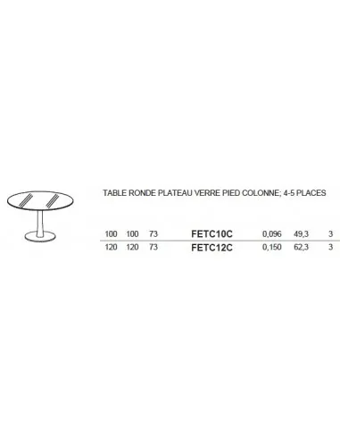 Table de réunion Design avec plateau en verre dépoli - Quadrifoglio