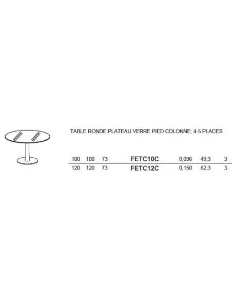 Table de réunion Design avec plateau en verre dépoli - Quadrifoglio