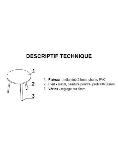 Table de réunion ronde Ogi – MDD.