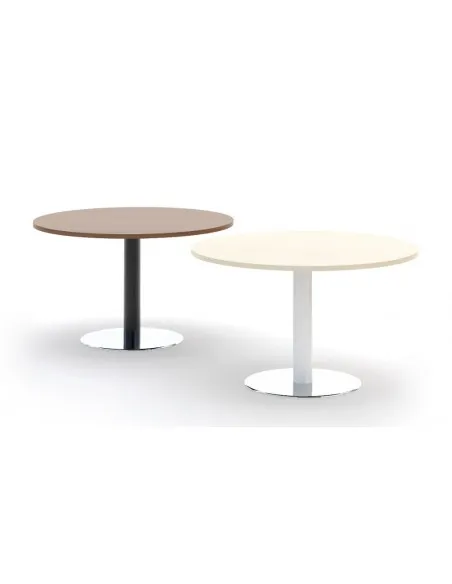 Table de réunion ronde avec base chromée Ogi – MDD.