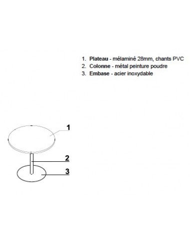 Table de réunion ronde avec base chromée Ogi – MDD.