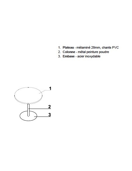 Table de réunion ronde avec base chromée Ogi – MDD.