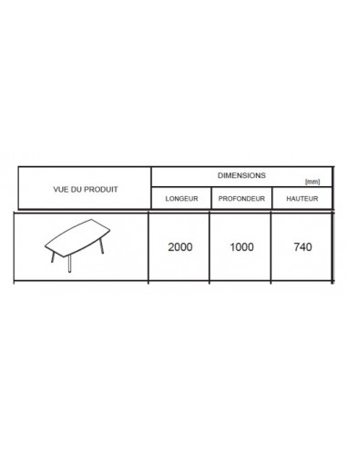 Table de réunion forme tonneau Ogi – MDD.