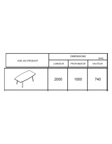 Table de réunion forme tonneau Ogi – MDD.