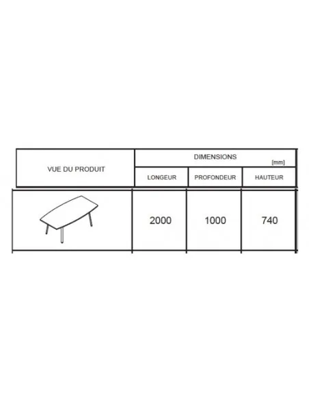 Table de réunion forme tonneau Ogi – MDD.
