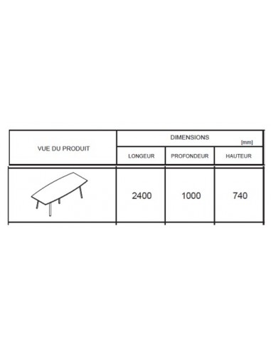 Table de réunion forme tonneau Ogi – MDD.