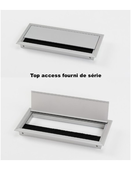 Table de réunion forme tonneau avec base chromée Ogi – MDD.