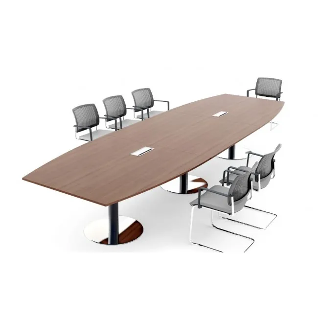 Table de réunion forme tonneau avec base chromée Ogi – MDD.