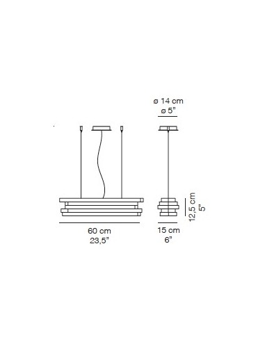 LAMPE SUSPENDUE DESIGN ESCAPE LARGEUR 60 CM