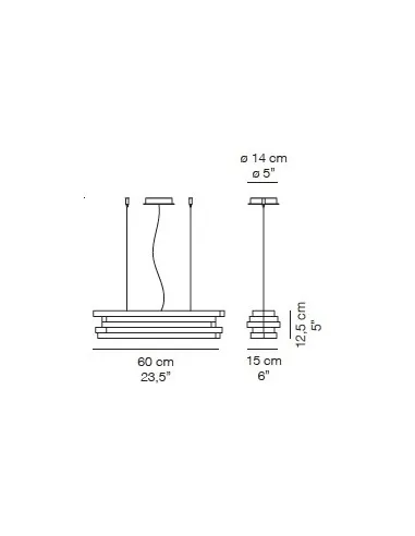 LAMPE SUSPENDUE DESIGN ESCAPE LARGEUR 60 CM