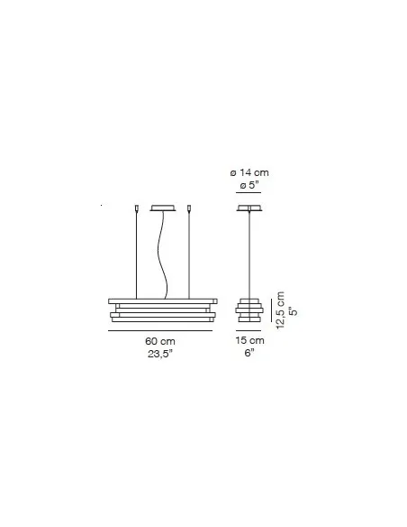 LAMPE SUSPENDUE DESIGN ESCAPE LARGEUR 60 CM