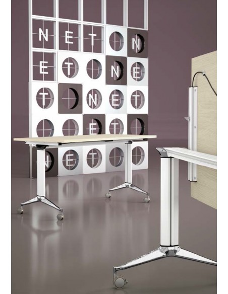 Table de réunion NET, plateau abattant forme rectangulaire – Mobel Linea