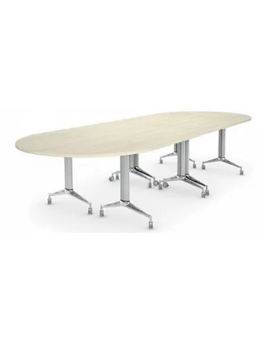 Table de réunion NET, plateau abattant avec angle – Mobel Linea