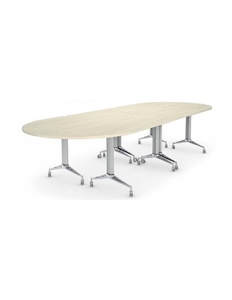 Table de réunion NET, plateau abattant avec angle – Mobel Linea