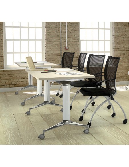 Chaise visiteurs avec assise rabattable Viena – Mobel Linea.