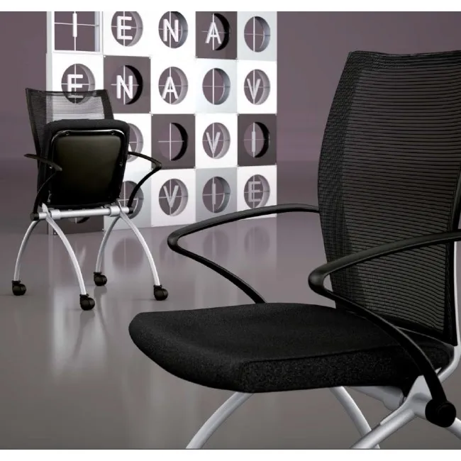 Chaise visiteurs avec assise rabattable Viena – Mobel Linea.