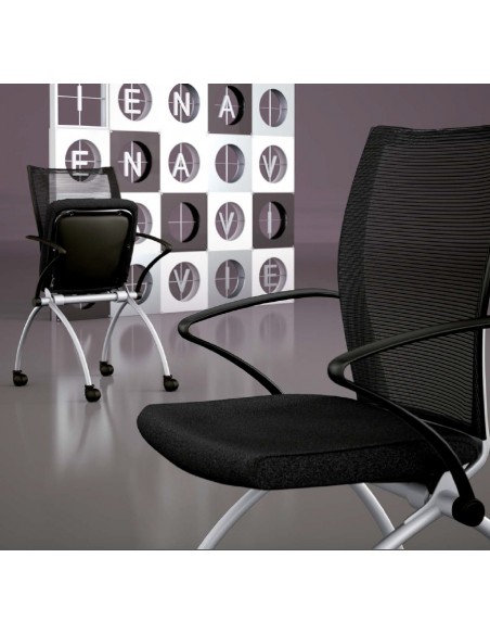 Chaise visiteurs avec assise rabattable Viena – Mobel Linea.