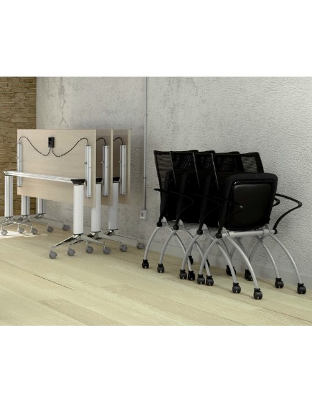 Chaise visiteurs avec assise rabattable Viena – Mobel Linea.