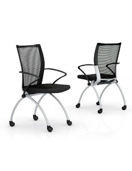 Chaise visiteurs avec assise rabattable Viena – Mobel Linea.