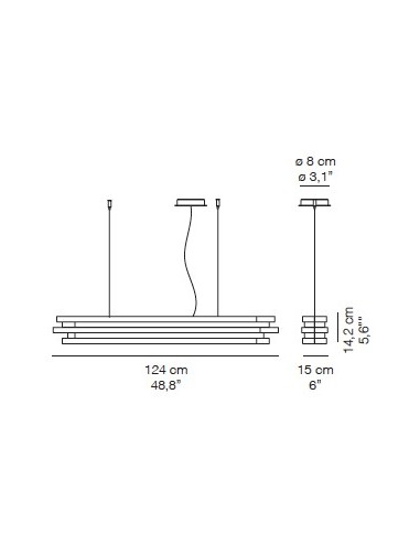 LAMPE SUSPENDUE DESIGN ESCAPE LARGEUR 60 CM