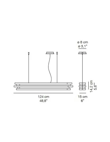 LAMPE SUSPENDUE DESIGN ESCAPE LARGEUR 60 CM