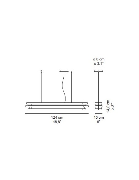 LAMPE SUSPENDUE DESIGN ESCAPE LARGEUR 60 CM