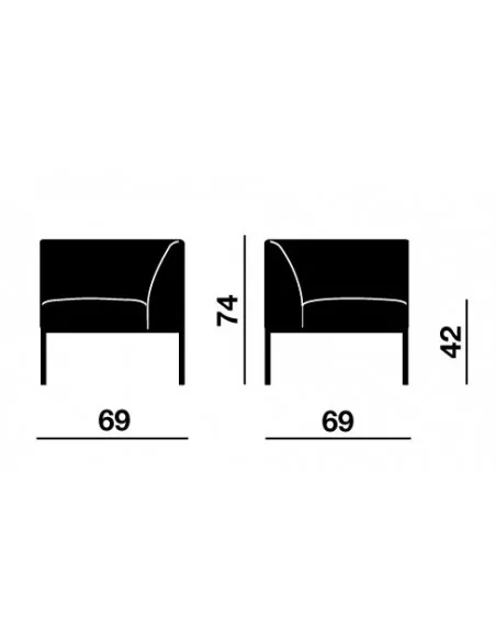 Canapé modulable ASTRO, version angle avec dossier – Offisit.