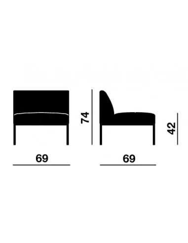 Canapé modulable ASTRO, version droit avec dossier – Offisit.
