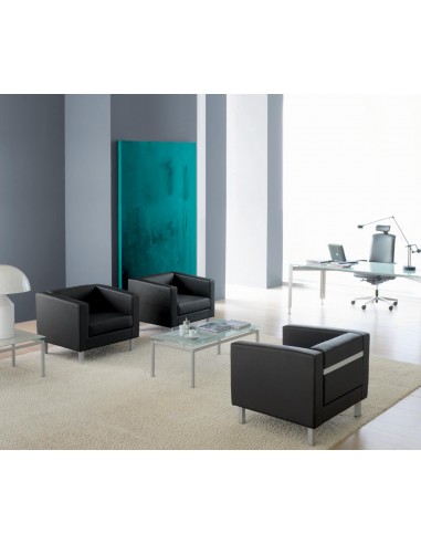 Canapé d’attente 2 places en cuir OXEL - Sokoa