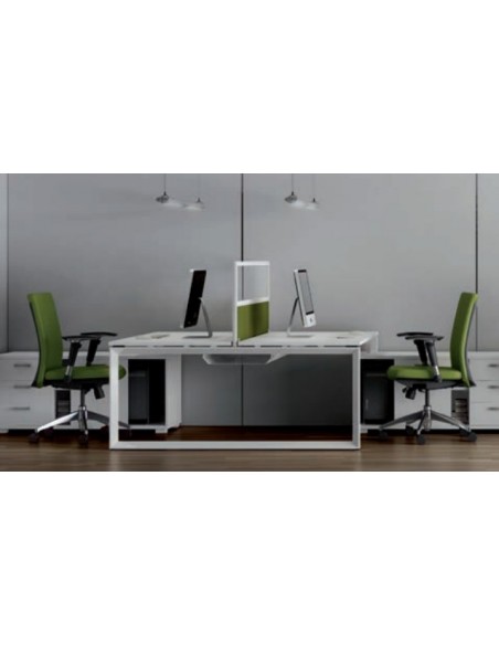 Cloisonnette frontale en tissu pour bureaux Bench - Mobel Linea