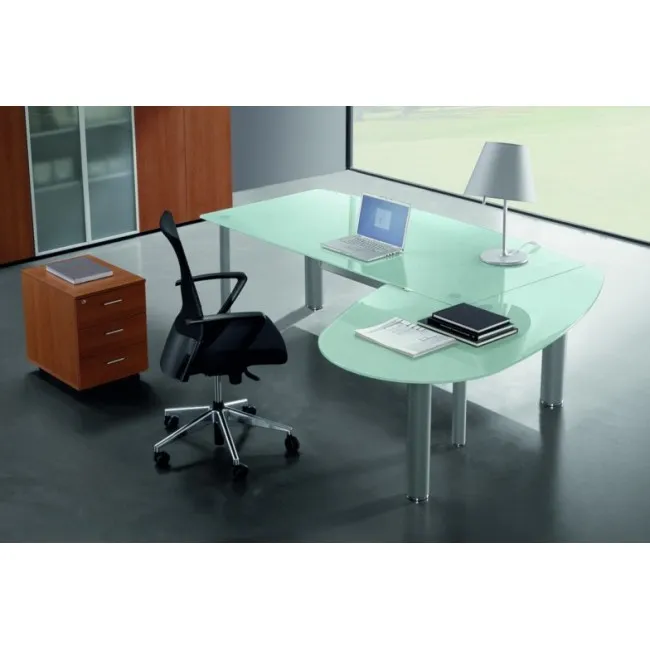 Bureau de direction X time avec convivialité en verre – Quadrifoglio.