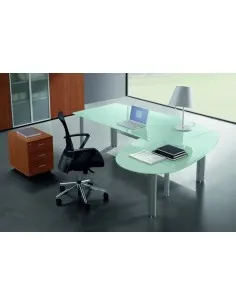 Bureau de direction X time avec convivialité en verre – Quadrifoglio.