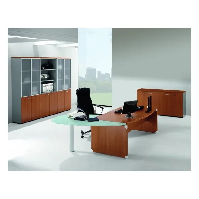 Bureau X time Stop avec convivialité en verre – Quadrifoglio.