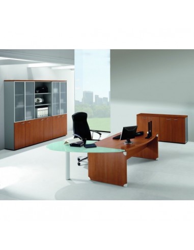 Bureau X time Stop avec convivialité en verre – Quadrifoglio.