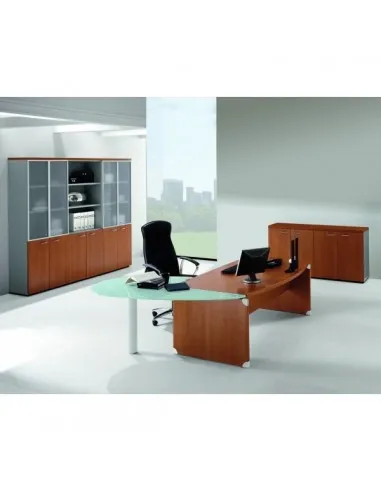 Bureau X time Stop avec convivialité en verre – Quadrifoglio.