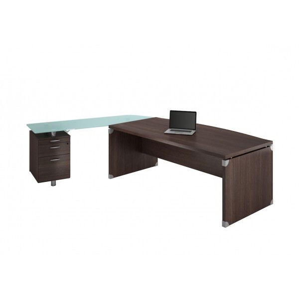 Bureau X Time Stop Avec Retour En Verre Quadrifoglio Bureaux De