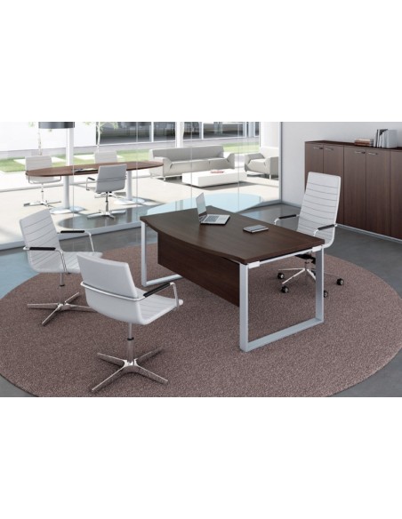 Bureau de direction X time Next avec retour convivialité en verre - Quadrifoglio