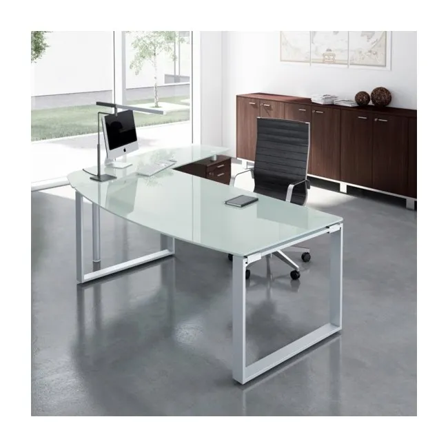 Bureau X time Stop avec convivialité en verre – Quadrifoglio.