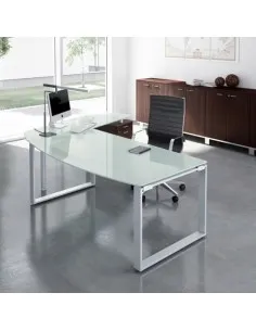Bureau X time Stop avec convivialité en verre – Quadrifoglio.