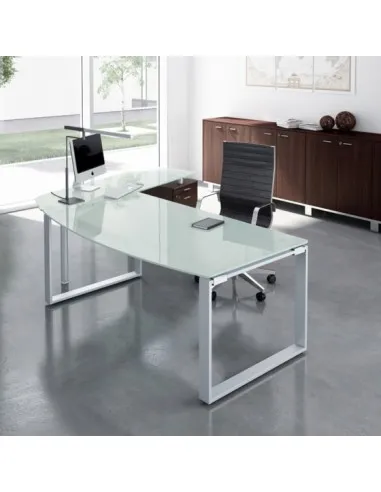 Bureau X time Stop avec convivialité en verre – Quadrifoglio.