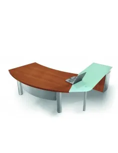 Bureau X time Stop avec convivialité en verre – Quadrifoglio.