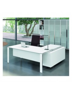 Bureau X7 avec plateaux en verre blanc – Officity.
