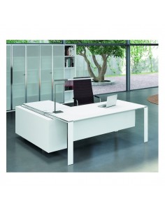 Bureau X7 avec plateaux en verre blanc – Officity.