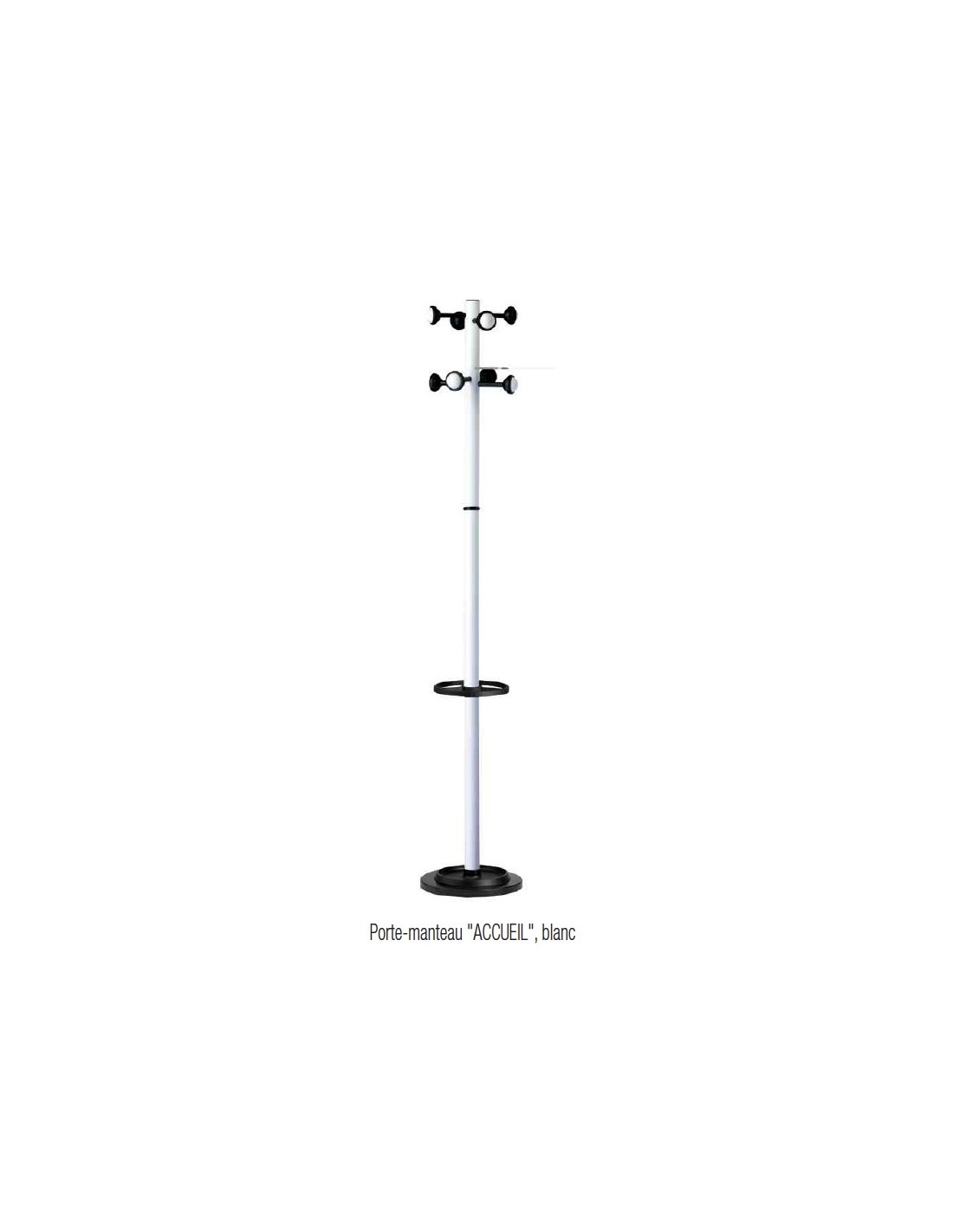 Portemanteau Sur Pied Unilux Spirit – Socle Acier, 6 Cintres Bois Acajou, Hauteur 175 Cm, Largeur 50 Cm, Gris Métal
