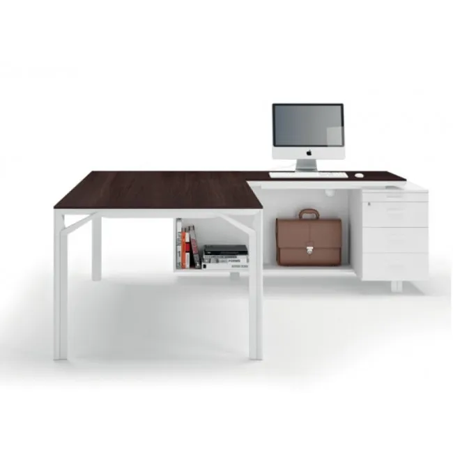 Bureau d'angle X8 avec caisson de rangement – Officity.
