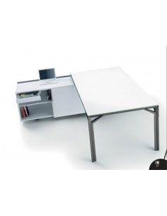 Bureau d'angle X8 avec plateau en verre – Officity. 2