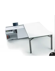 Bureau d'angle X8 avec plateau en verre – Officity. 2