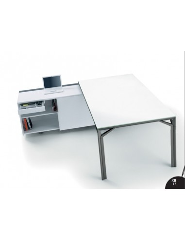Bureau d'angle X8 avec plateau en verre – Officity.